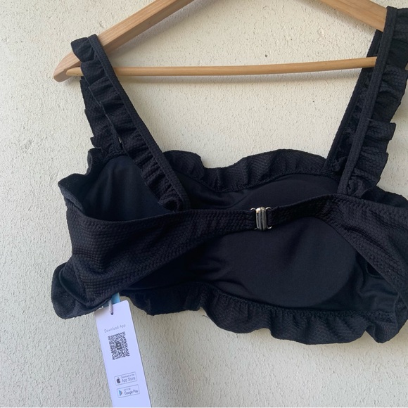 Black Ruffled Bikini Top - Picture 4 of 8